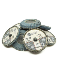 Disco de Aleta Curvado 3" Zirconia Benchmark Abrasives 80 Grano - Paquete de 10