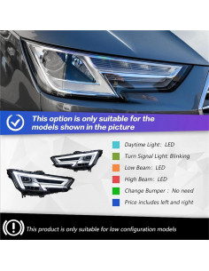 Ensamblaje de Faros LED PMYYFC para Audi A4 B9 2017-2022 2