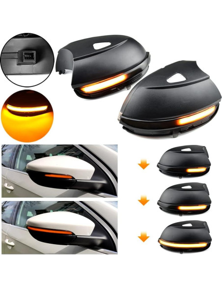 Luces de Señal de Giro LED QKLsudua para VW 2pcs Amarillo