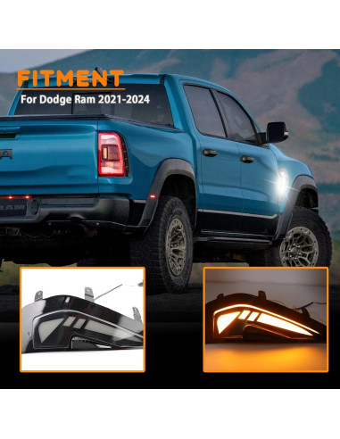 Kit de Lámparas LED de Señal de Giro Ámbar ZDEERAOTO para Dodge RAM TRX 2021-2024