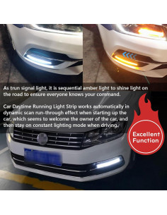 Tira LED DRL GZRUICA 15.5cm Impermeable Luz Diurna y Giro 2