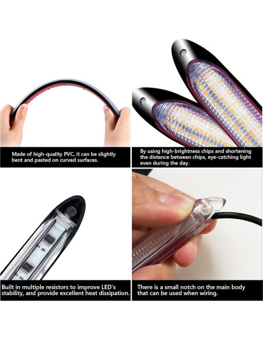 Tira LED DRL GZRUICA 15.5cm Impermeable Luz Diurna y Giro