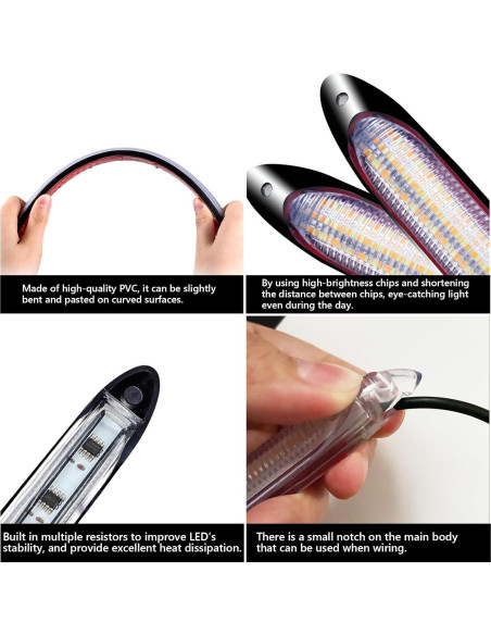 Tira LED DRL GZRUICA 15.5cm Impermeable Luz Diurna y Giro