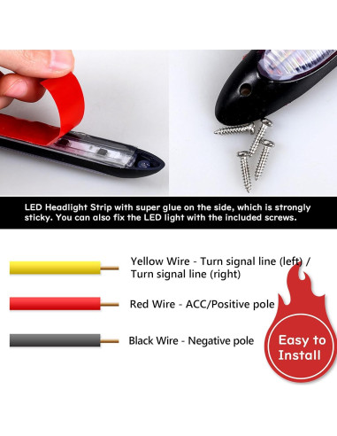 Tira LED DRL GZRUICA 15.5cm Impermeable Luz Diurna y Giro