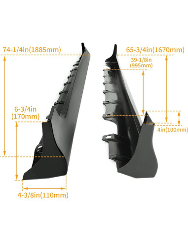 Faldas Laterales KUAFU para Toyota Corolla 2003-2008 - Negro