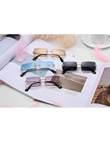 Gafas de Sol Rectangulares UV400 Metal D2 Tés 58mm