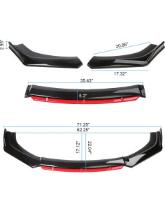 Labio Inferior Universal JOYOTO AF0002 para Parachoques Negro Brillante 2