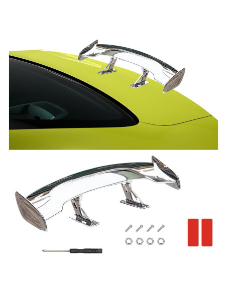 Ala Mini Spoiler de Coche Augeny Plata 25x7x3.5cm ABS