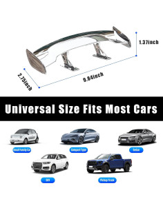 Ala Mini Spoiler de Coche Augeny Plata 25x7x3.5cm ABS 2