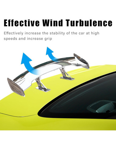 Ala Mini Spoiler de Coche Augeny Plata 25x7x3.5cm ABS