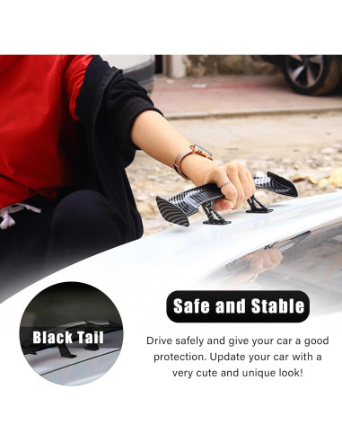 Ala Mini Spoiler de Coche Augeny Plata 25x7x3.5cm ABS