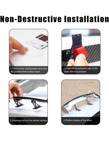 Ala Mini Spoiler de Coche Augeny Plata 25x7x3.5cm ABS