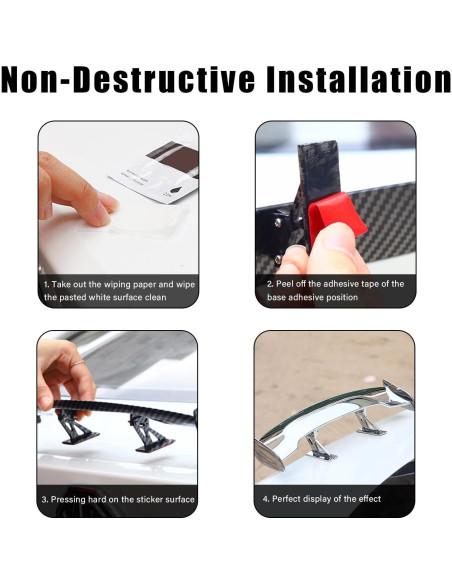 Ala Mini Spoiler de Coche Augeny Plata 25x7x3.5cm ABS