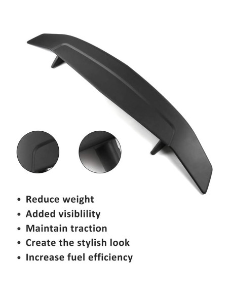 Alerón Trasero SCITOO Negro Brillante con Luz de Freno 132cm