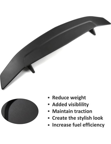 Alerón Trasero SCITOO Negro Brillante con Luz de Freno 132cm