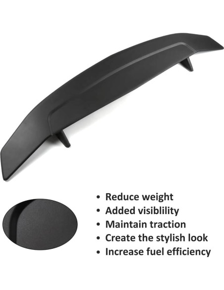 Alerón Trasero SCITOO Negro Brillante con Luz de Freno 132cm