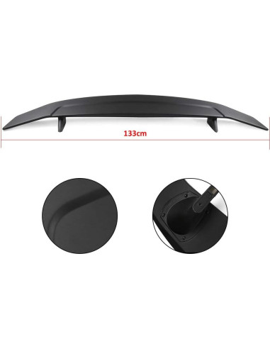 Alerón Trasero SCITOO Negro Brillante con Luz de Freno 132cm