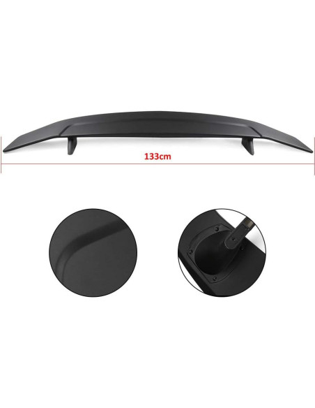 Alerón Trasero SCITOO Negro Brillante con Luz de Freno 132cm