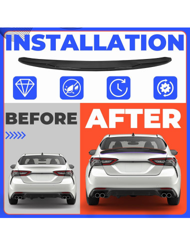 Alerón Trasero HECASA Negro Brillante para Toyota Camry 2018-2024