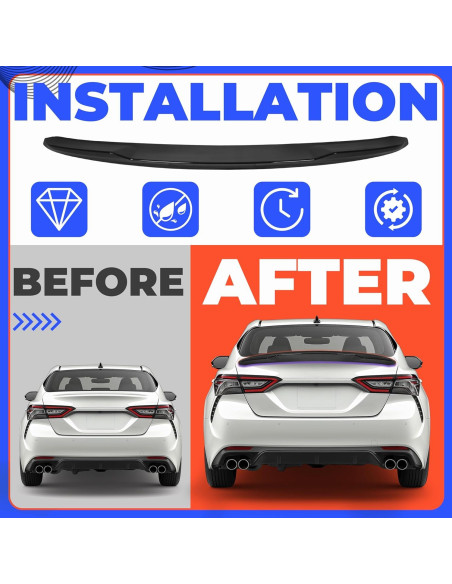 Alerón Trasero HECASA Negro Brillante para Toyota Camry 2018-2024