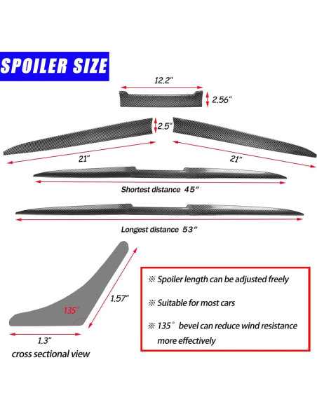 Spoiler Trasero Peugeot 307 2007-2012 Fibra de Carbono 3PCS