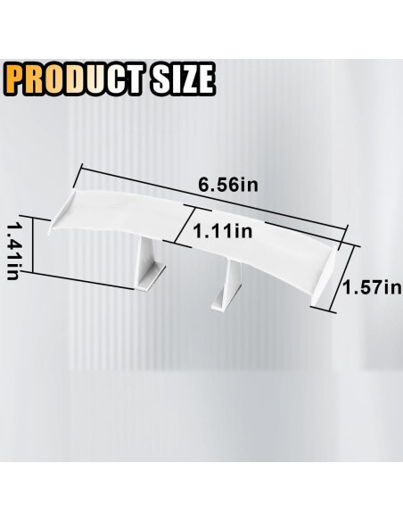 Alerón Mini Universal SMILFUY para Auto 16.66x4cm Blanco