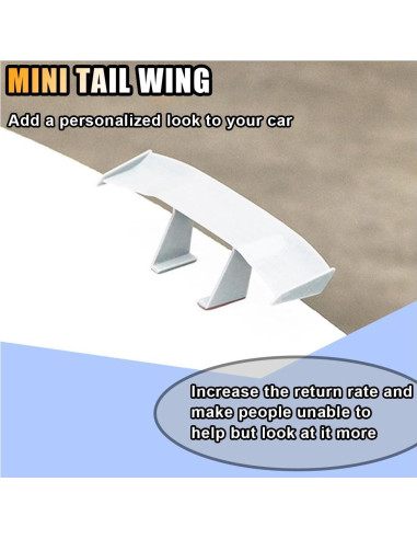 Alerón Mini Universal SMILFUY para Auto 16.66x4cm Blanco