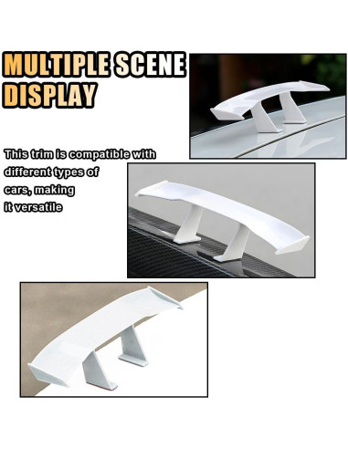 Alerón Mini Universal SMILFUY para Auto 16.66x4cm Blanco