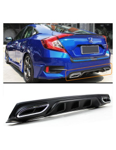 Difusor Trasero JDM Cuztom Tuning para Honda Civic 2016-2018