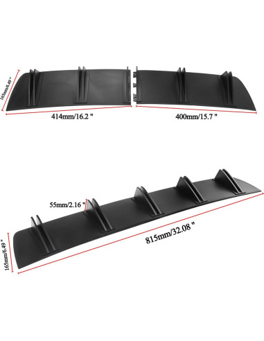 Difusor de Parachoques Trasero Shkalacar Fibra de Carbono 81.5x16.5cm