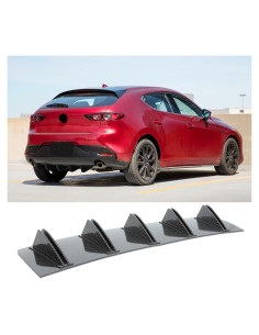 Difusor de Labio de Parachoques Trasero Universal DEERMOTO 80 cm Fibra de Carbono