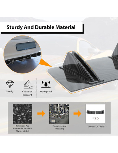 Difusor de Labio de Parachoques Trasero Universal DEERMOTO 80 cm Fibra de Carbono