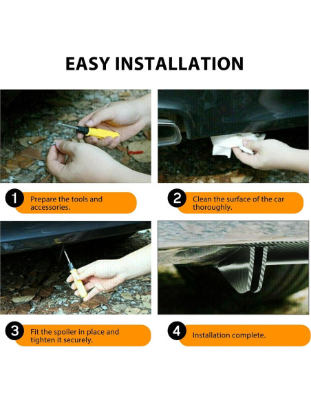 Difusor de Labio de Parachoques Trasero Universal DEERMOTO 80 cm Fibra de Carbono