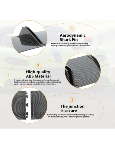 Difusor de Labio de Parachoques Trasero Universal DEERMOTO 80 cm Fibra de Carbono