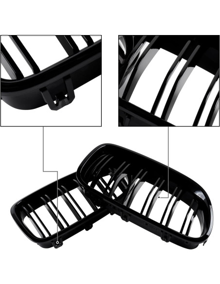 Rejilla Frontal Tipo Riñón Mengjiesi para BMW Serie 5 F10 F11 2010-2017