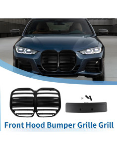 Parrilla Frontal BMW 430i 2021-2024 X AUTOHAUX Doble Listón Negra 2