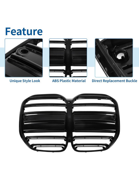 Parrilla Frontal BMW 430i 2021-2024 X AUTOHAUX Doble Listón Negra