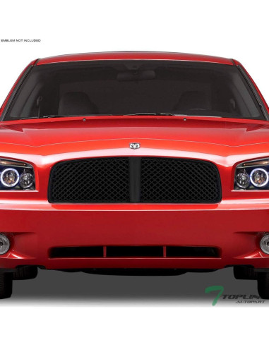 Rejilla delantera malla negra brillante Topline para Dodge Charger 05-10