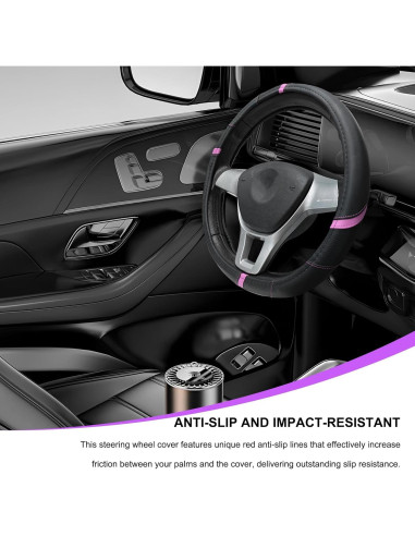 Funda de Volante de Coche JNXIJ 38.1 cm Antideslizante Rosa