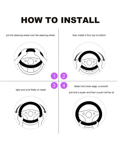 Funda de Volante de Coche JNXIJ 38.1 cm Antideslizante Rosa