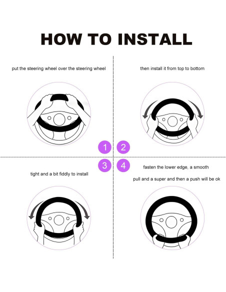 Funda de Volante de Coche JNXIJ 38.1 cm Antideslizante Rosa