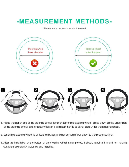 Funda de Volante YTFRL 38 cm Cuero Antideslizante Blanco y Rosa