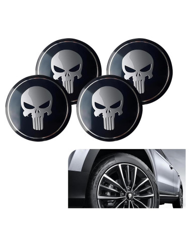 Kit de 4 Calcomanías de Tapa Central de Rueda Jewkot Negro