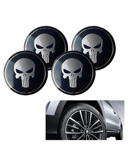 Kit de 4 Calcomanías de Tapa Central de Rueda Jewkot Negro