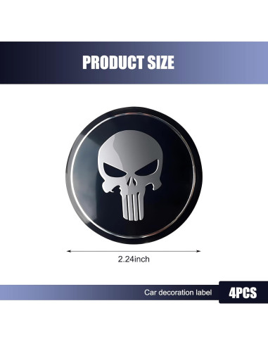 Kit de 4 Calcomanías de Tapa Central de Rueda Jewkot Negro