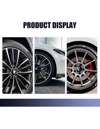 Kit de 4 Calcomanías de Tapa Central de Rueda Jewkot Negro