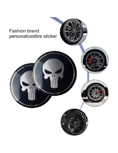 Kit de 4 Calcomanías de Tapa Central de Rueda Jewkot Negro