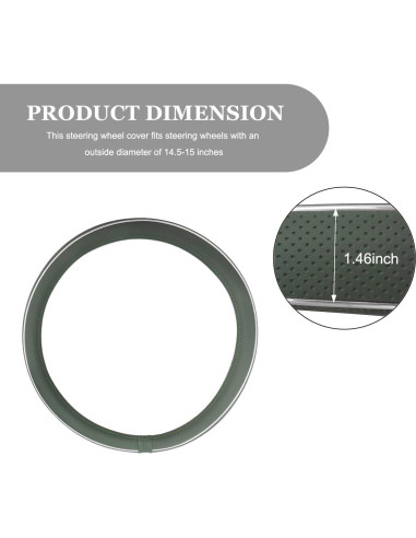 Funda de Volante YTFRL 15 Pulgadas Antideslizante Verde