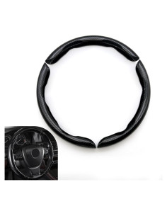 Cubierta de Volante de Coche Arwrilt 3 PCS Fibra Carbono Negra