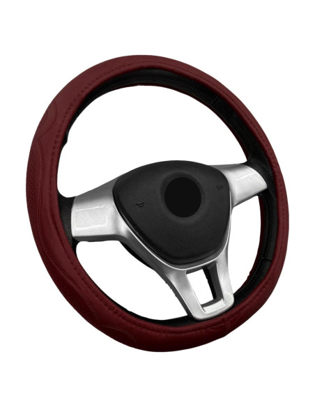 Funda de Volante de Coche Sbulhia Antideslizante 36.8-40.6 cm Rojo Vino